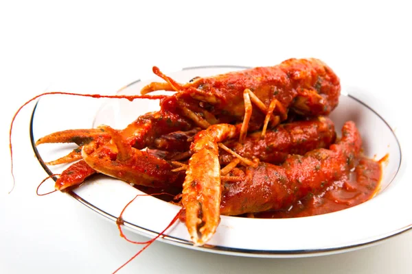 Prawns in a tomato sauce — Stock Photo, Image