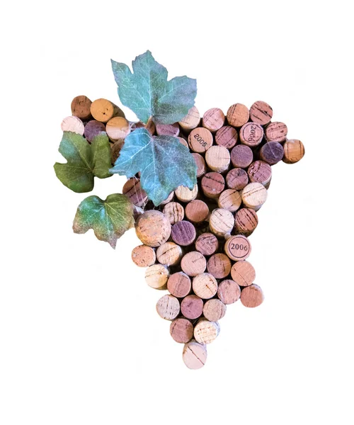 Bando de uvas feitas de rolhas de cortiça — Fotografia de Stock