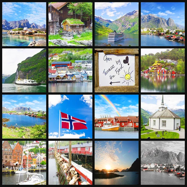 Hermoso Collage Noruega — Foto de Stock