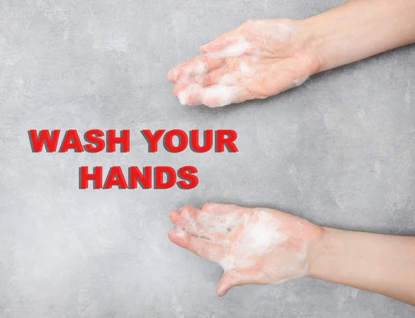 Lavarsi Mani Strofinando Con Sapone Prevenzione Del Virus Della Corona — Foto Stock