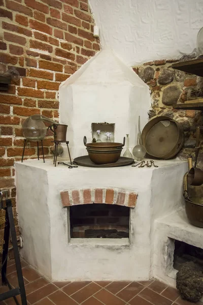 Oficina de alquimia antiga, museu de farmácia em Wroclaw, Polônia — Fotografia de Stock