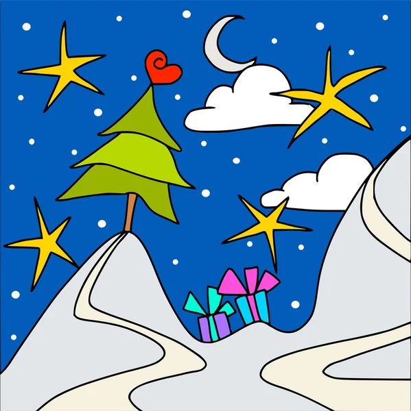 クリスマスの風景と背景 — ストックベクタ