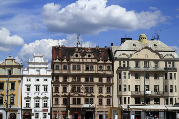 Huis gevel in Pilsen — Stockfoto