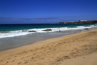 Doğal görünümü Fuerteventura, Kanarya Adaları plajda El Cotillo