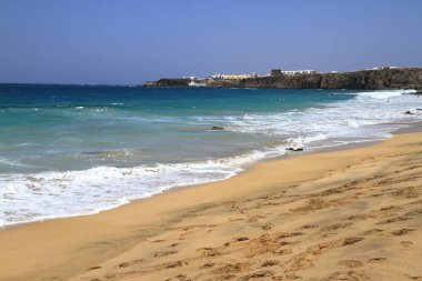 Doğal görünümü Fuerteventura, Kanarya Adaları plajda El Cotillo