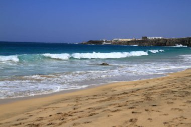 Doğal görünümü Fuerteventura, Kanarya Adaları plajda El Cotillo