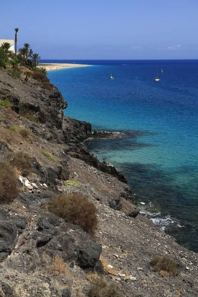 Den berømte lagunen i Caleta del Fuste, Fuerteventura – stockfoto