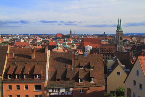 Panoramatický výhled na staré město v Norimberku — Stock fotografie