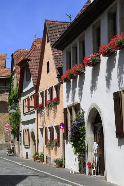 Ruas bonitas em Rothenburg ob der Tauber — Fotografia de Stock