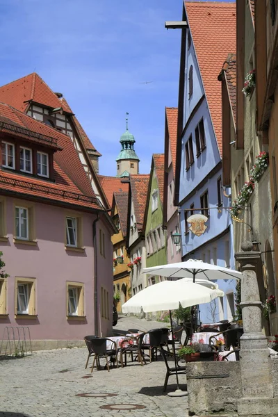 Ruas bonitas em Rothenburg ob der Tauber — Fotografia de Stock