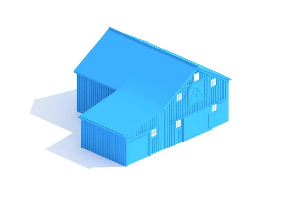 Barn Model Rendered White Background Isometric View — 스톡 사진