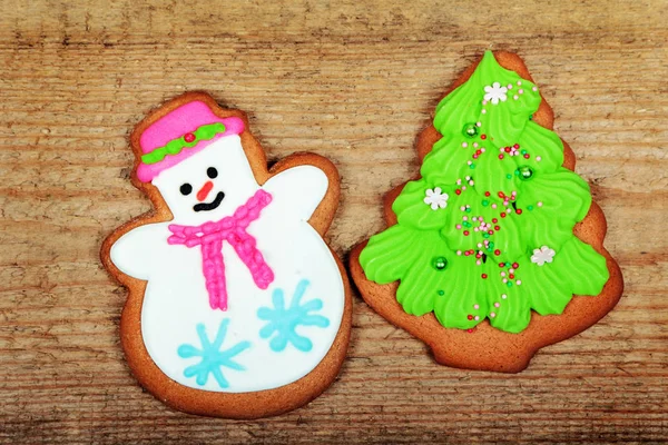 Yılbaşı kurabiye snowman — Stok fotoğraf
