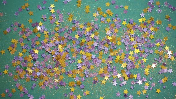 2017 Christmas New Year Star confetti — Stock Video