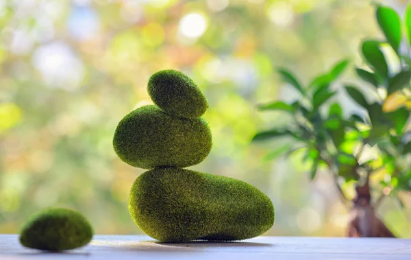 Pebbles covered with grass — Stock Photo, Image