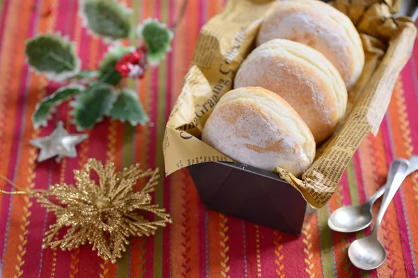 Christmas background with donuts — Stock Photo, Image