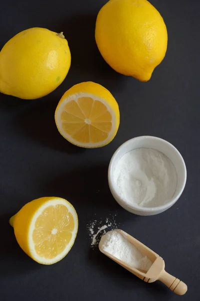 Bicarbonate de sodium et citron — Photo