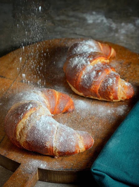 Fresh croissants on a table — Stock Photo, Image