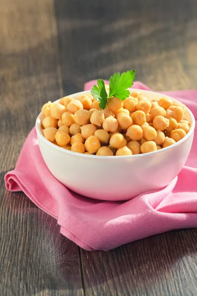 Cooked Chickpeas In Ceramic Bowl — ストック写真