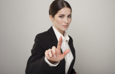 kadın düğme iş kavramı fotoğraf yüz Bulanıklaştırma