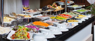 Büfe - restoran gıda fotoğraf görüntüleri bir dizi