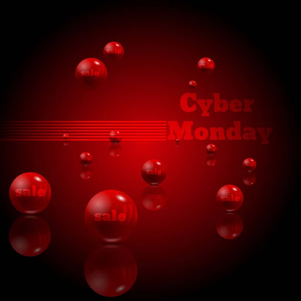 stock vector Cyber Monday sale website display with red balls promotion balls