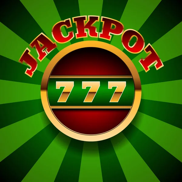 Jackpot banner voor winnaars van poker kaarten roulette en loterij — Stockvector