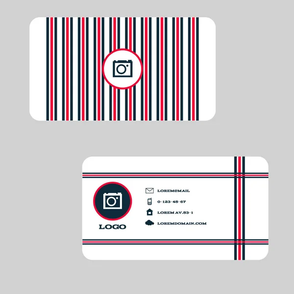 Plantilla de tarjeta de visita corporativa de línea creativa diseño plano vecto — Vector de stock