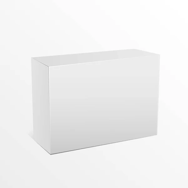 Weiße Produktkartonverpackungsschachtel Vorlage für Ihr d — Stockvektor
