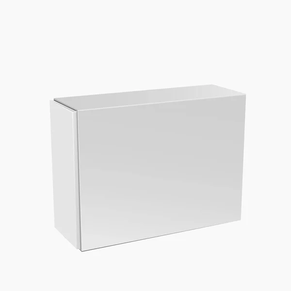 Caja de paquete de producto blanco Ilustración aislado en blanco Backgro — Vector de stock