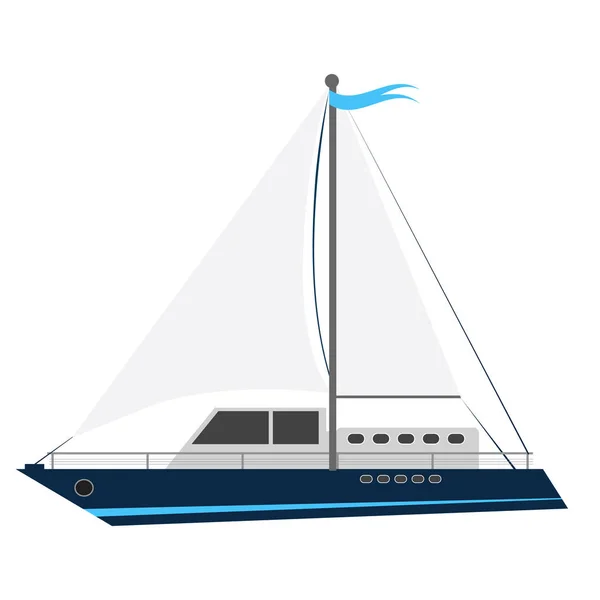 Seglet levereras yacht ikonen isolerad på vit vektor eps 10 — Stock vektor