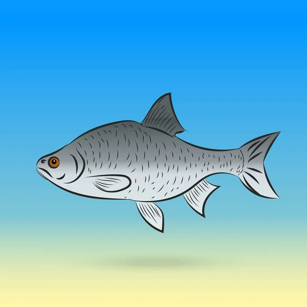 Pescado estilizado peces de mar a mano arte eps línea 10 vector — Vector de stock