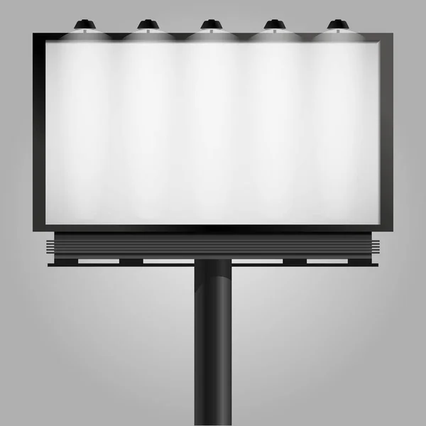 Billboard with light lamp mock up for presentation vector illust — Stock Vector