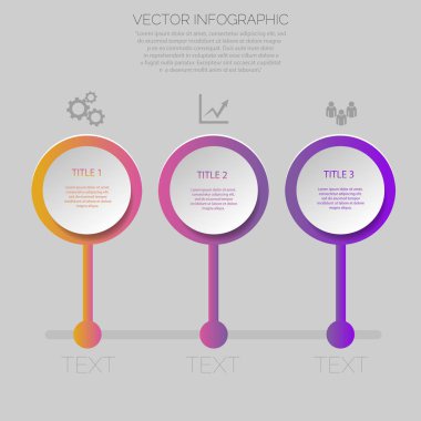 Üç adım infographics sunu eps 10 için