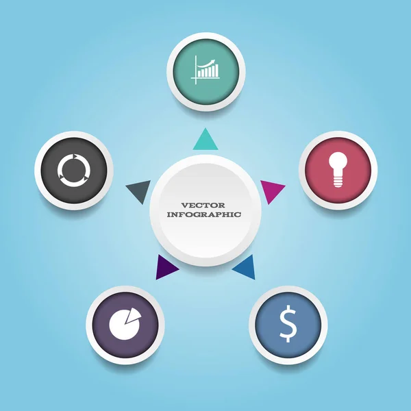 Vektor-Farbkreis-Infografik-Vorlage für Zyklusdiagramm eps — Stockvektor