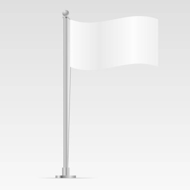 White flag template isolated on background mockup vector illustr clipart