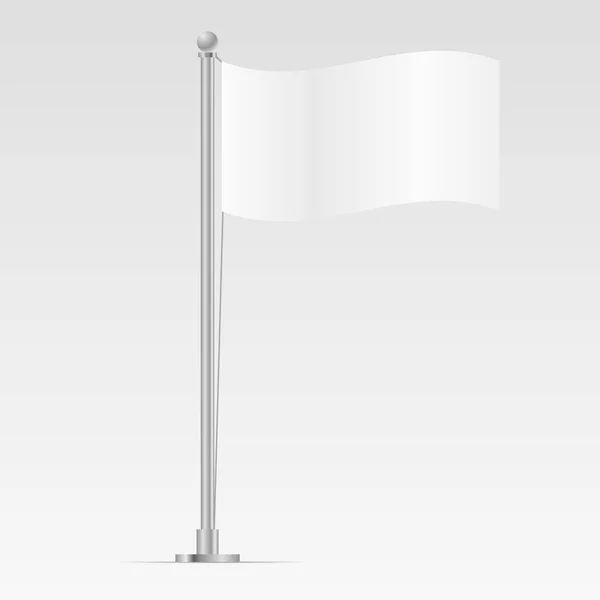 Bílá vlajka šablona izolované na pozadí maketa vektor illustr — Stockový vektor