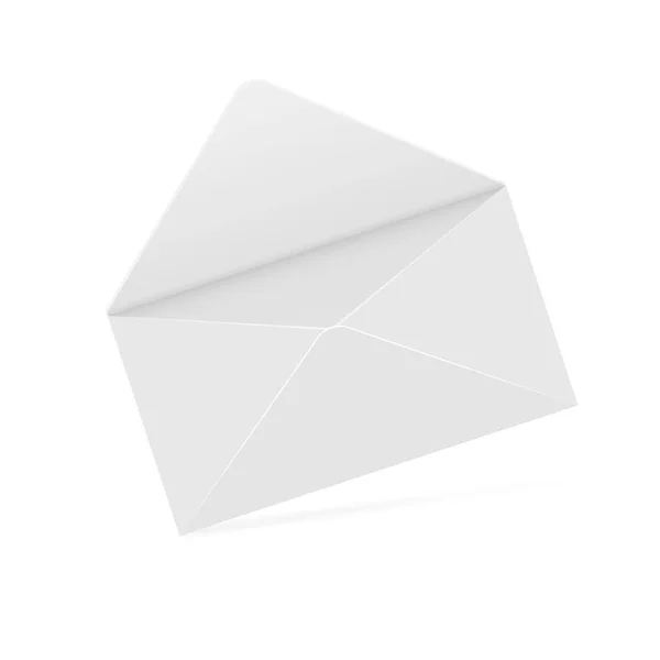 Abra o envelope branco vector maquete realista isolatedeps 10 — Vetor de Stock