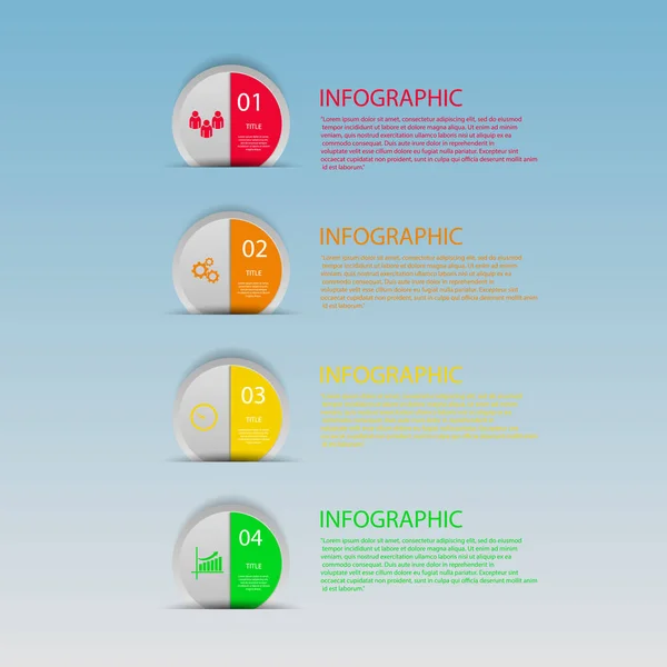 동그라미 Infographic 벡터 및 아이콘 마케팅에 사용할 수 있습니다. — 스톡 벡터