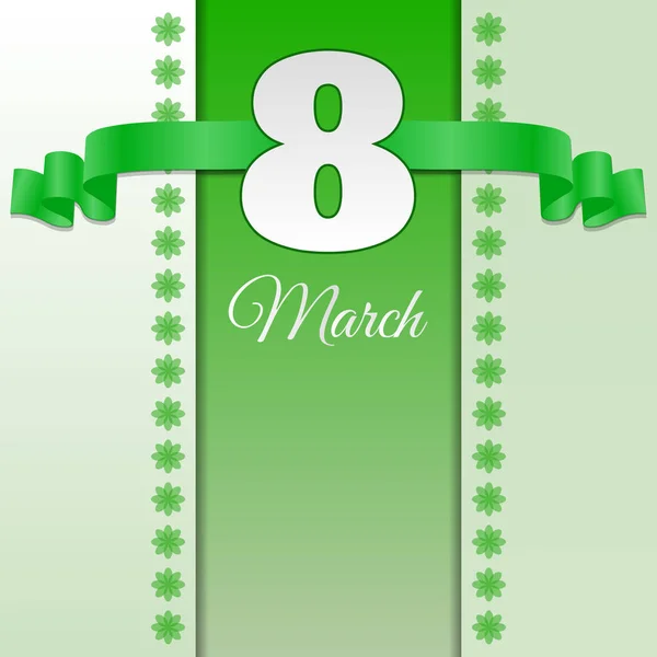 Yeşil kadın gün 8 Mart kartı vektör eps 10 — Stok Vektör