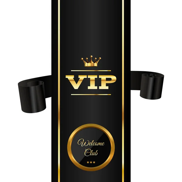 Gold Black Vector klub vip pita eps 10 - Stok Vektor