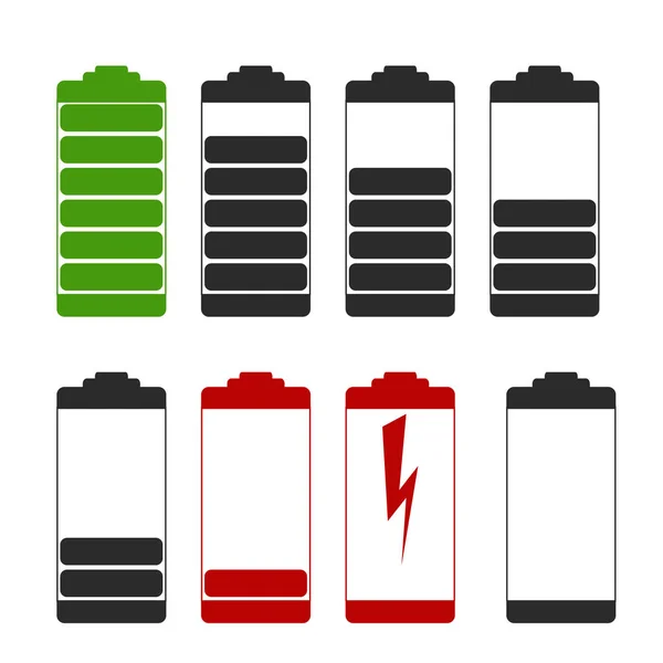 Charged batteries set vector element for your design eps 10 — Stock Vector
