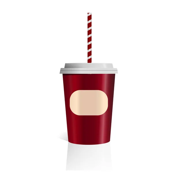 Red Vector Color Coffee Cup Изолированный на белом фоне фоторевольвер — стоковый вектор