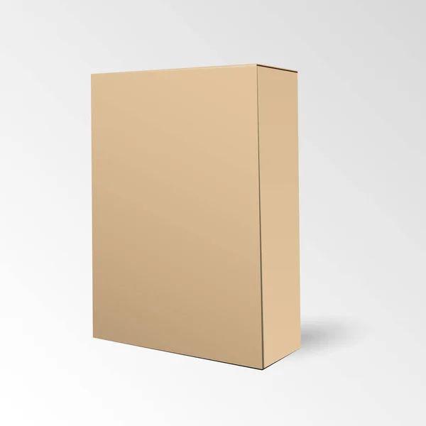 Kartonnen pakket vak mockup sjabloon geïsoleerde vector Illustrat — Stockvector