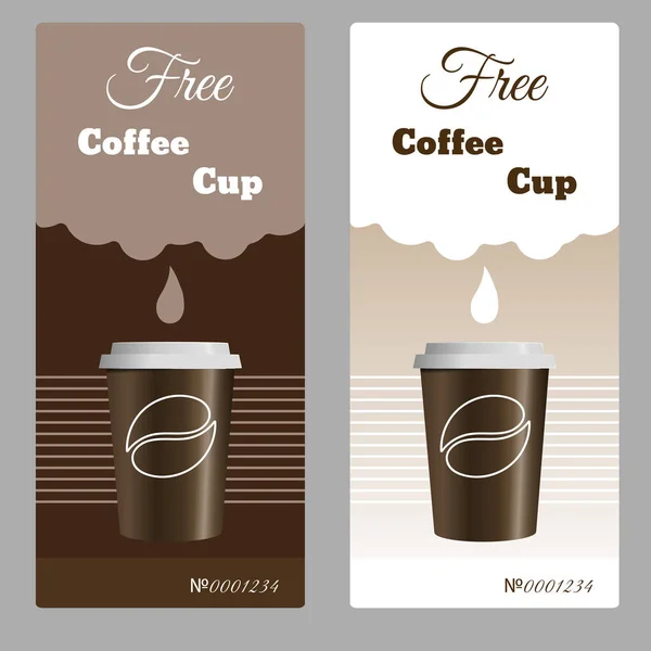 Coupon Kaffeetasse Flyer eps 10 Vektor — Stockvektor