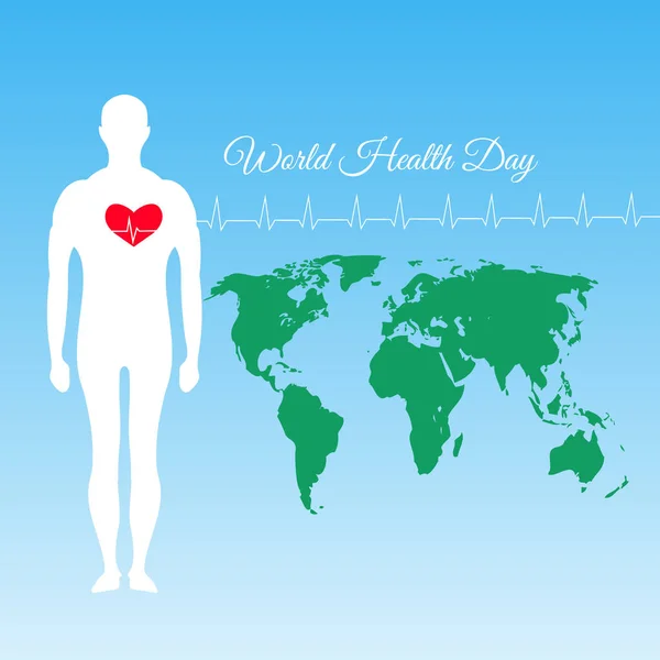 Día Mundial de la Salud tarjeta vector ilustración eps 10 — Vector de stock