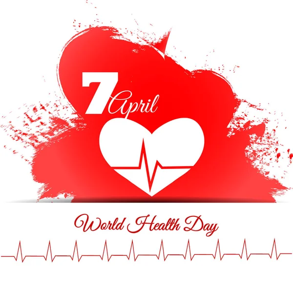 Día Mundial de la Salud Suciedad rojo acuarela diseño vector illustrati — Vector de stock