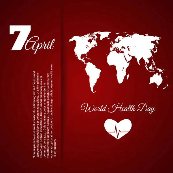 Día Mundial de la Salud Ilustración vectorial diseño rojo eps 10 — Vector de stock