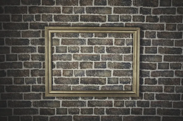 Lege horizontale frame op een bakstenen muur — Stockfoto