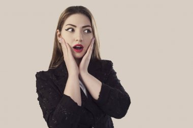 kadın el yüz izole duygu fotoğraf tonlama