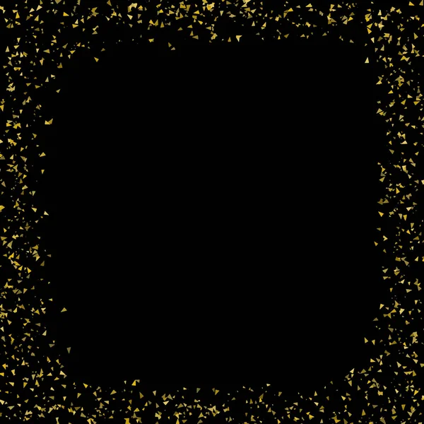 Quadro de confete dourado no vetor de banner preto eps 10 — Vetor de Stock